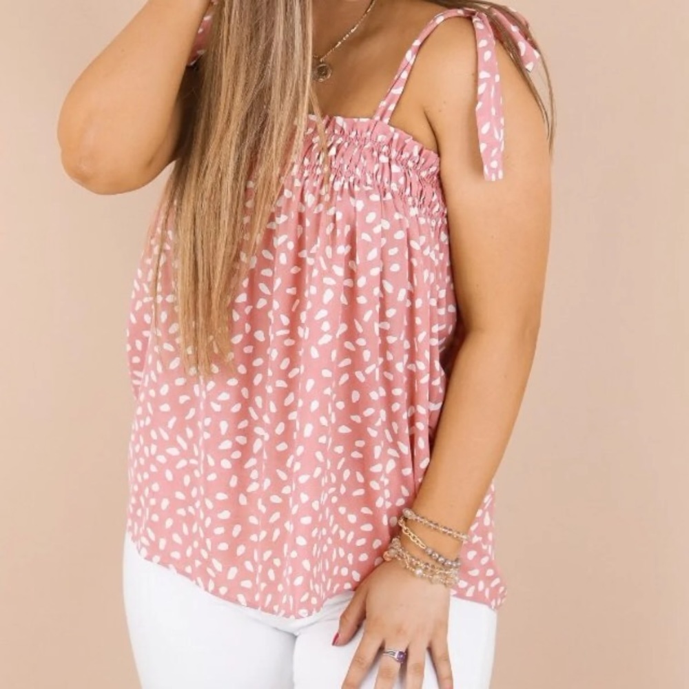 Salmon Tied Sleeve Blouse